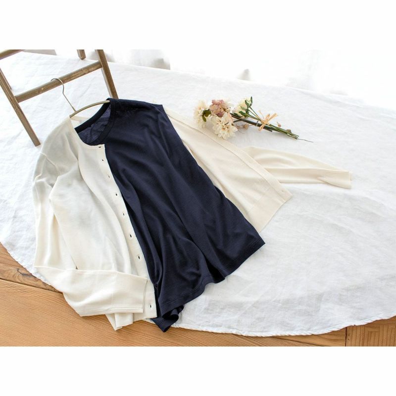 シルク100% ジャージー フレンチ袖 クルーネック Tシャツ 日本製