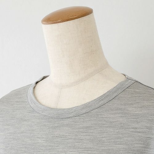 シルク100% ジャージー フレンチ袖 クルーネック Tシャツ 日本製