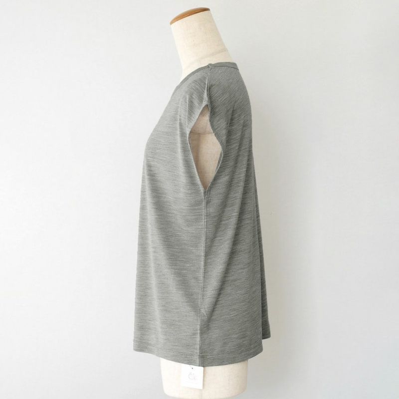 シルク100% ジャージー フレンチ袖 クルーネック Tシャツ 日本製