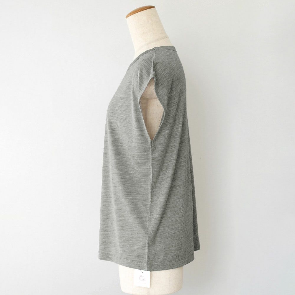 シルク100% ジャージー フレンチ袖 クルーネック Tシャツ 日本製