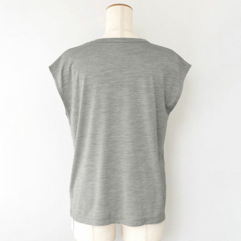 シルク100% ジャージー フレンチ袖 クルーネック Tシャツ 日本製