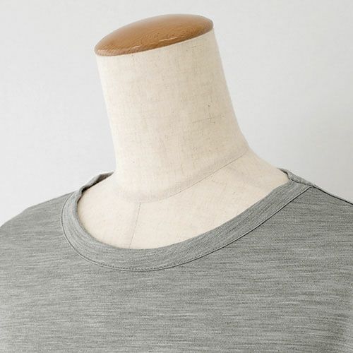 シルク100% ジャージー フレンチ袖 クルーネック Tシャツ 日本製