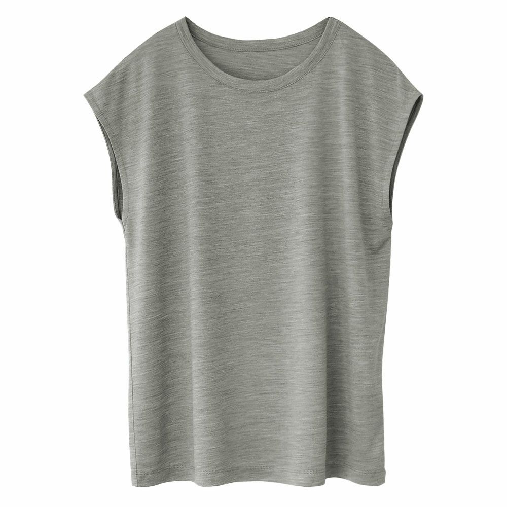 シルク100% ジャージー フレンチ袖 クルーネック Tシャツ 日本製