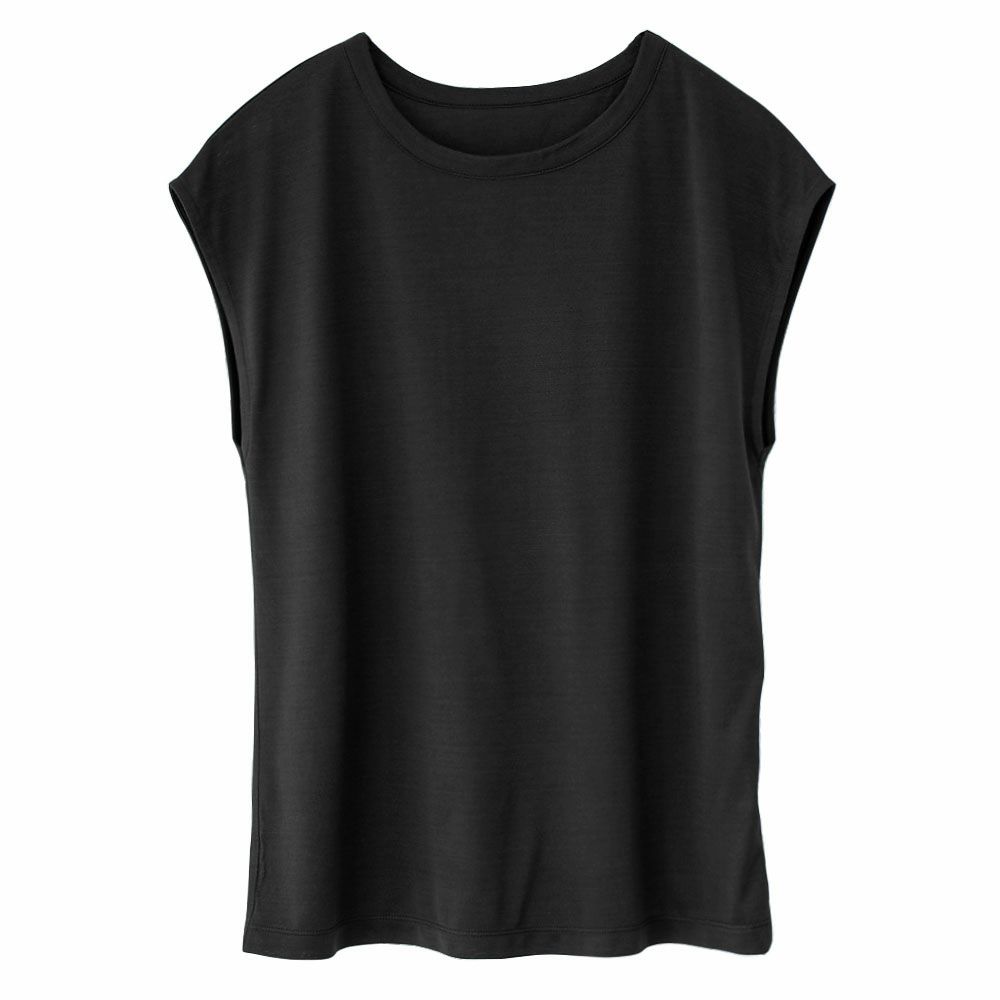 シルク100% ジャージー フレンチ袖 クルーネック Tシャツ 日本製