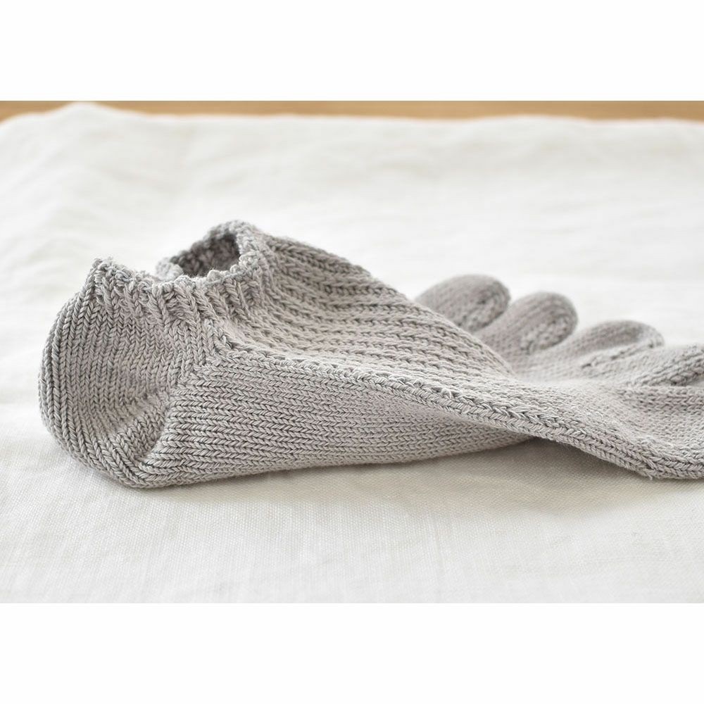 肌側シルク 5本指スニーカーソックス 日本製 ホールガーメント