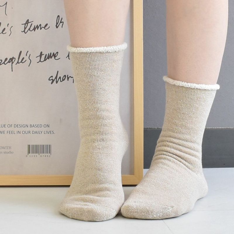 ふかふか裏パイル コットン ソックス 日本製 肌側綿100％