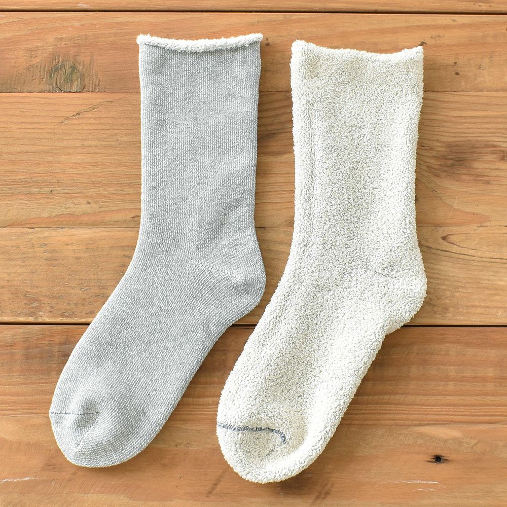 ふかふか裏パイル コットン ソックス 日本製 肌側綿100％