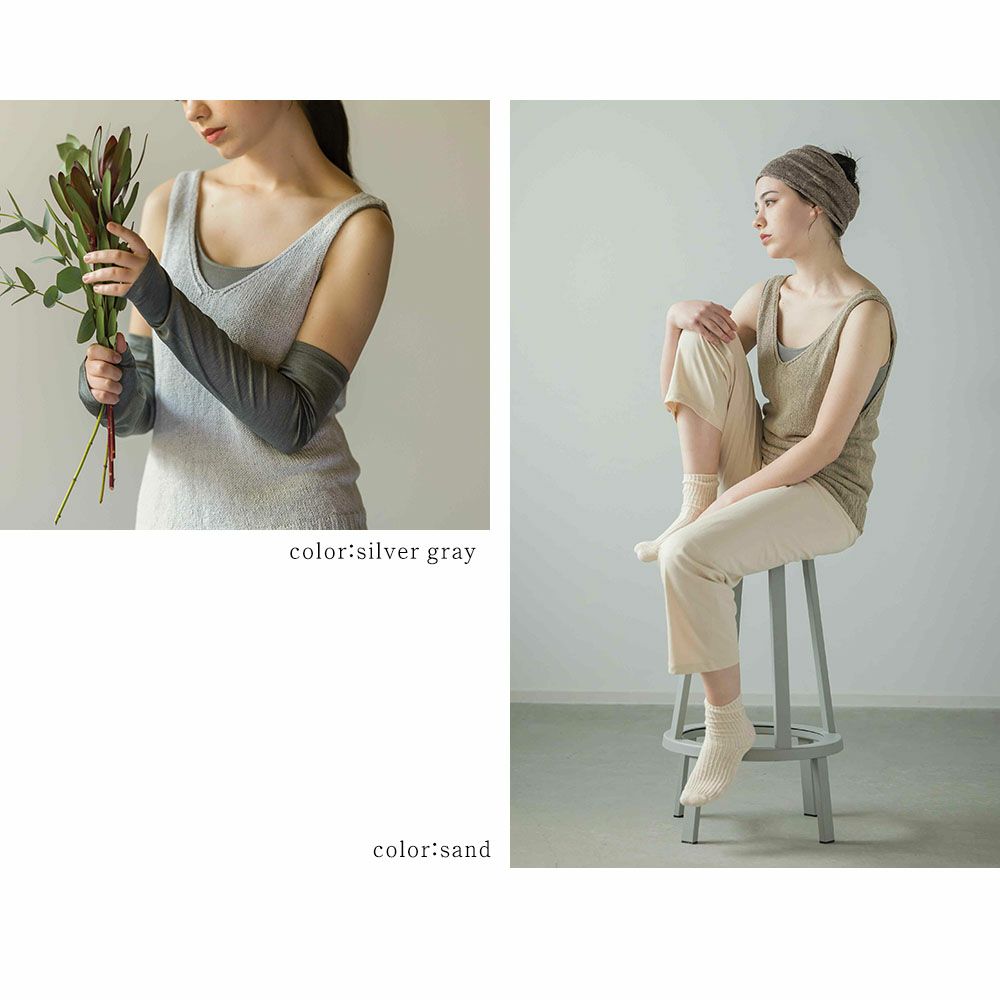 リネンシルク ニットタンクトップ 日本製