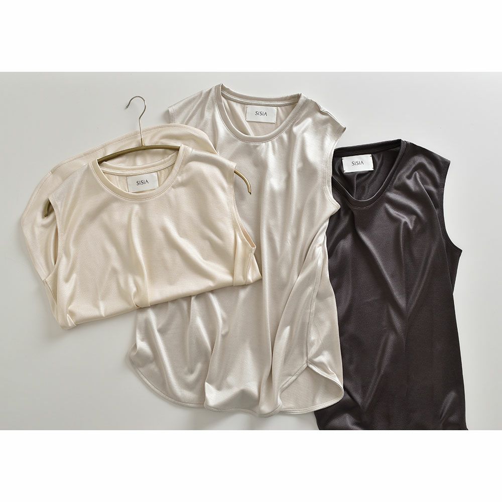 シルク100％ ノースリーブ 日本製