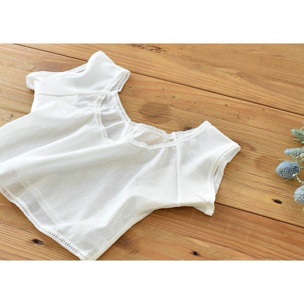 シルクの脇汗パッド付き サラチュール 汗取りインナー ショート丈 日本製