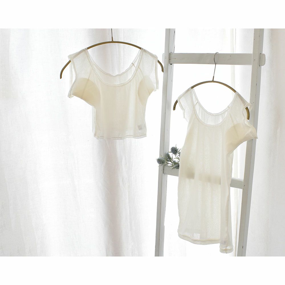 シルクの脇汗パッド付き サラチュール 汗取りインナー ショート丈 日本製