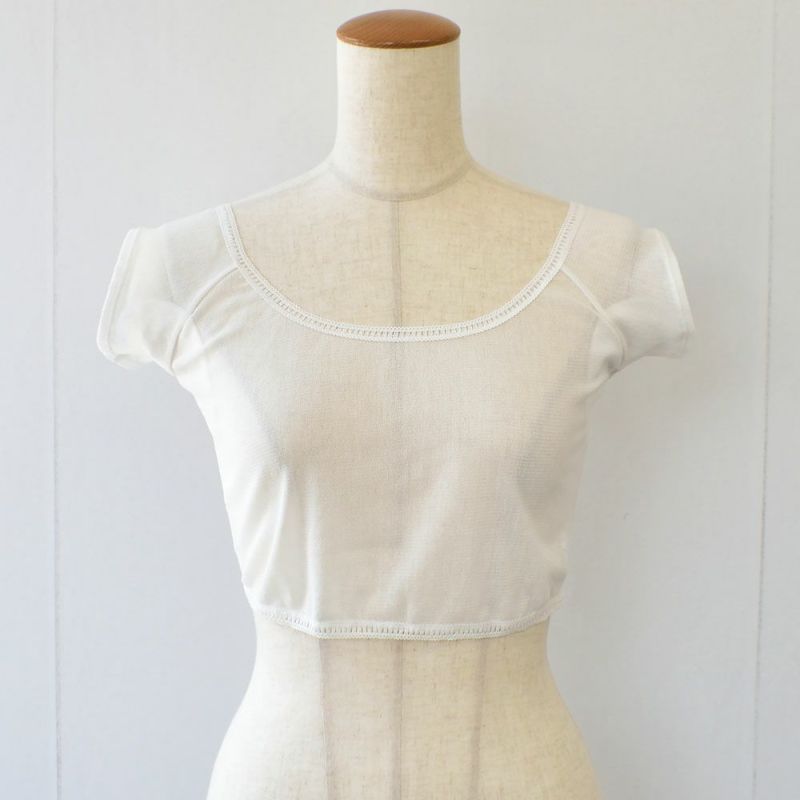 シルクの脇汗パッド付き サラチュール 汗取りインナー ショート丈 日本製