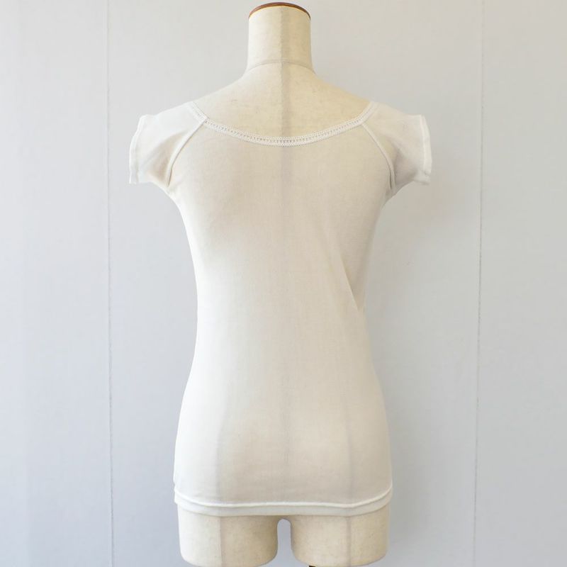 シルクの脇汗パッド付き サラチュール 汗取りインナー 普通丈 日本製