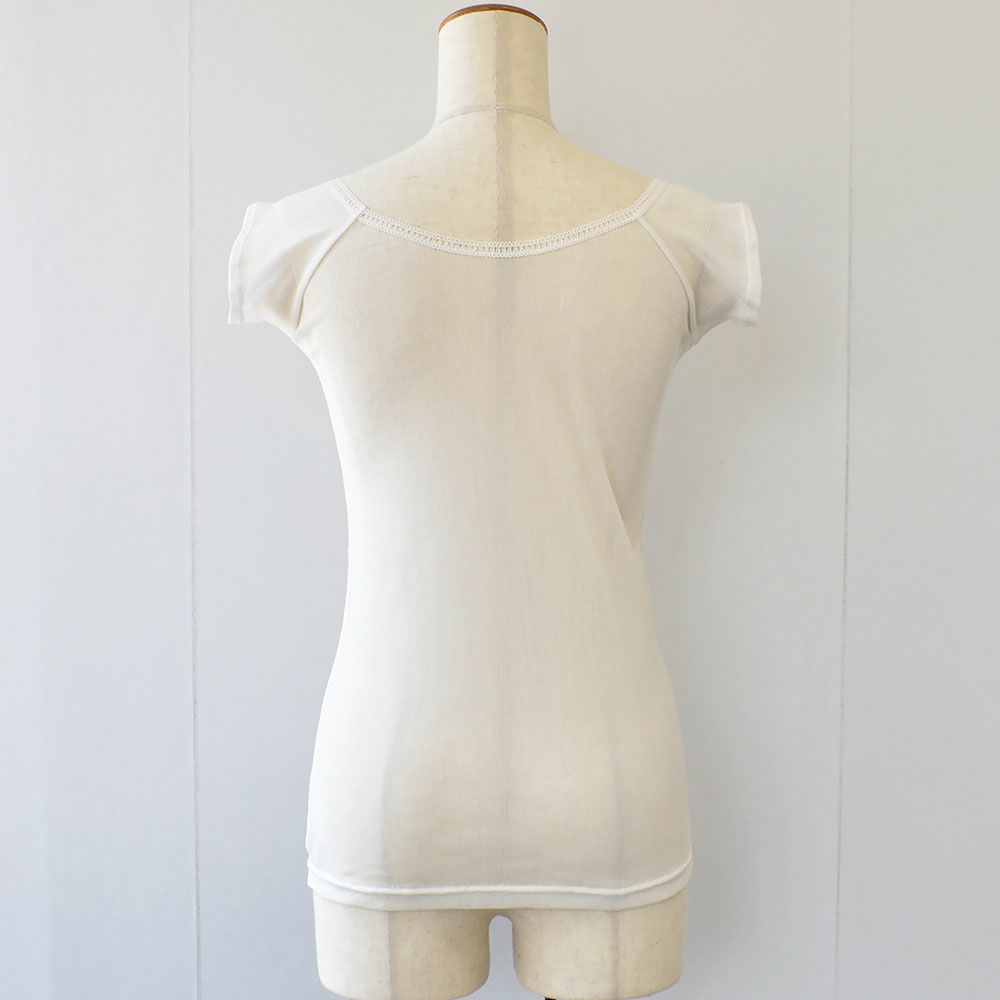 シルクの脇汗パッド付き サラチュール 汗取りインナー 普通丈 日本製