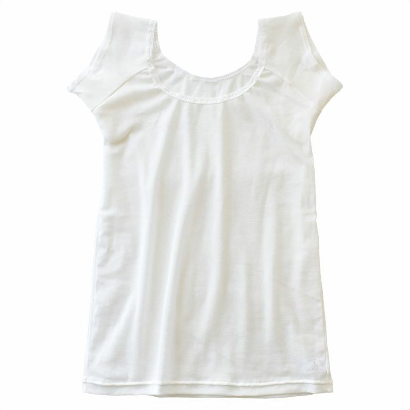 シルクの脇汗パッド付き サラチュール 汗取りインナー 普通丈 日本製