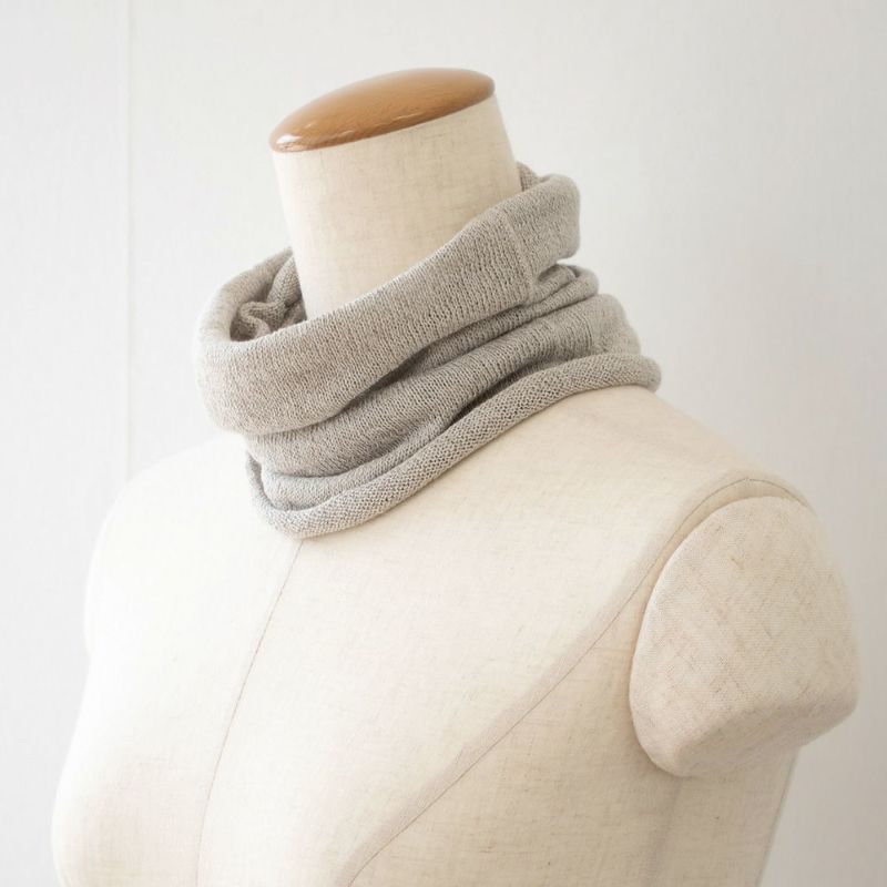 リネンシルク ターバンスヌード 日本製 縫い目のないホールガーメント