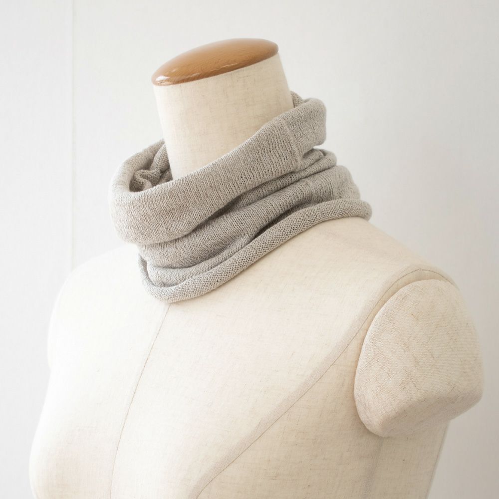 リネンシルク ターバンスヌード 日本製 縫い目のないホールガーメント