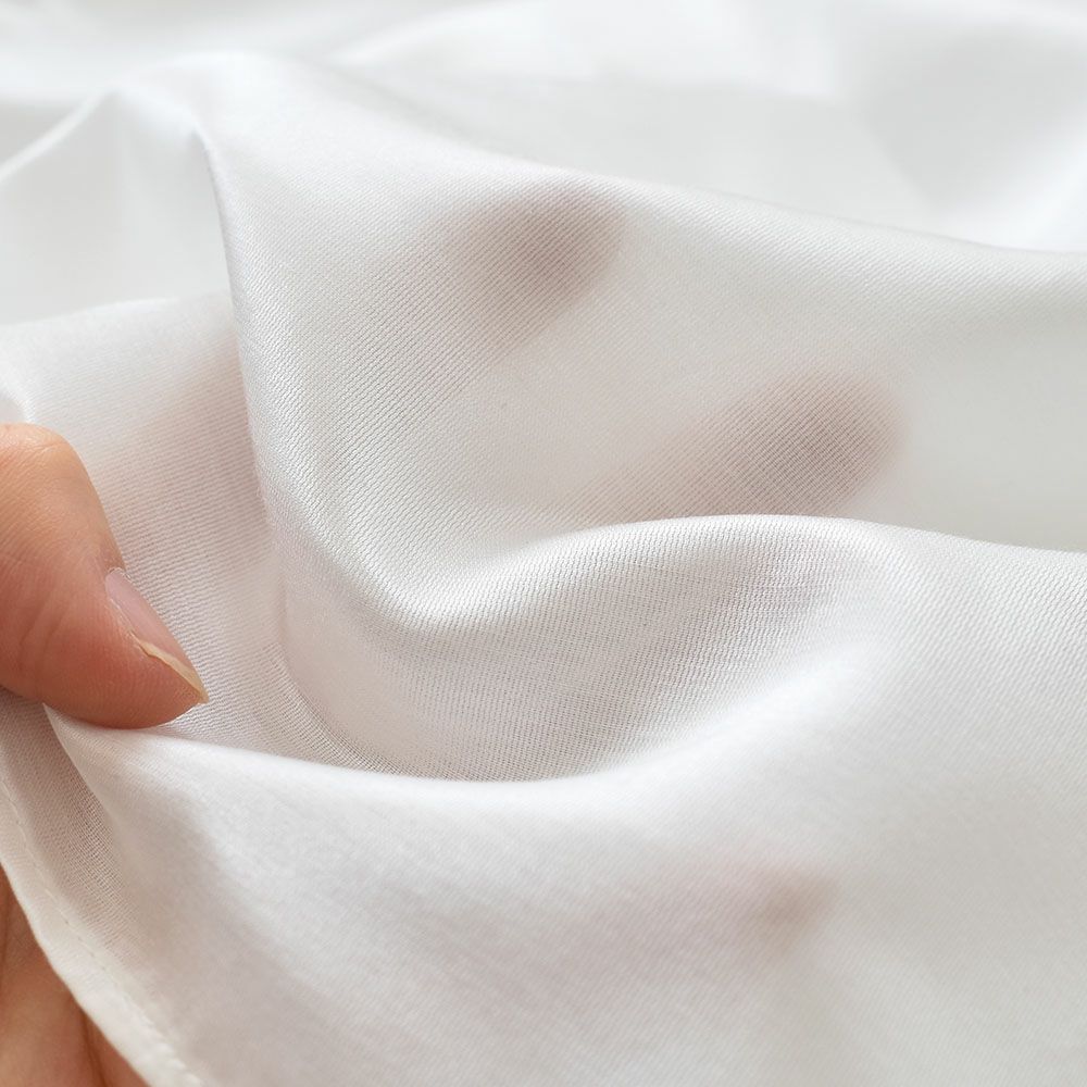  コットンシルクサテン チュール付きトップス 日本製