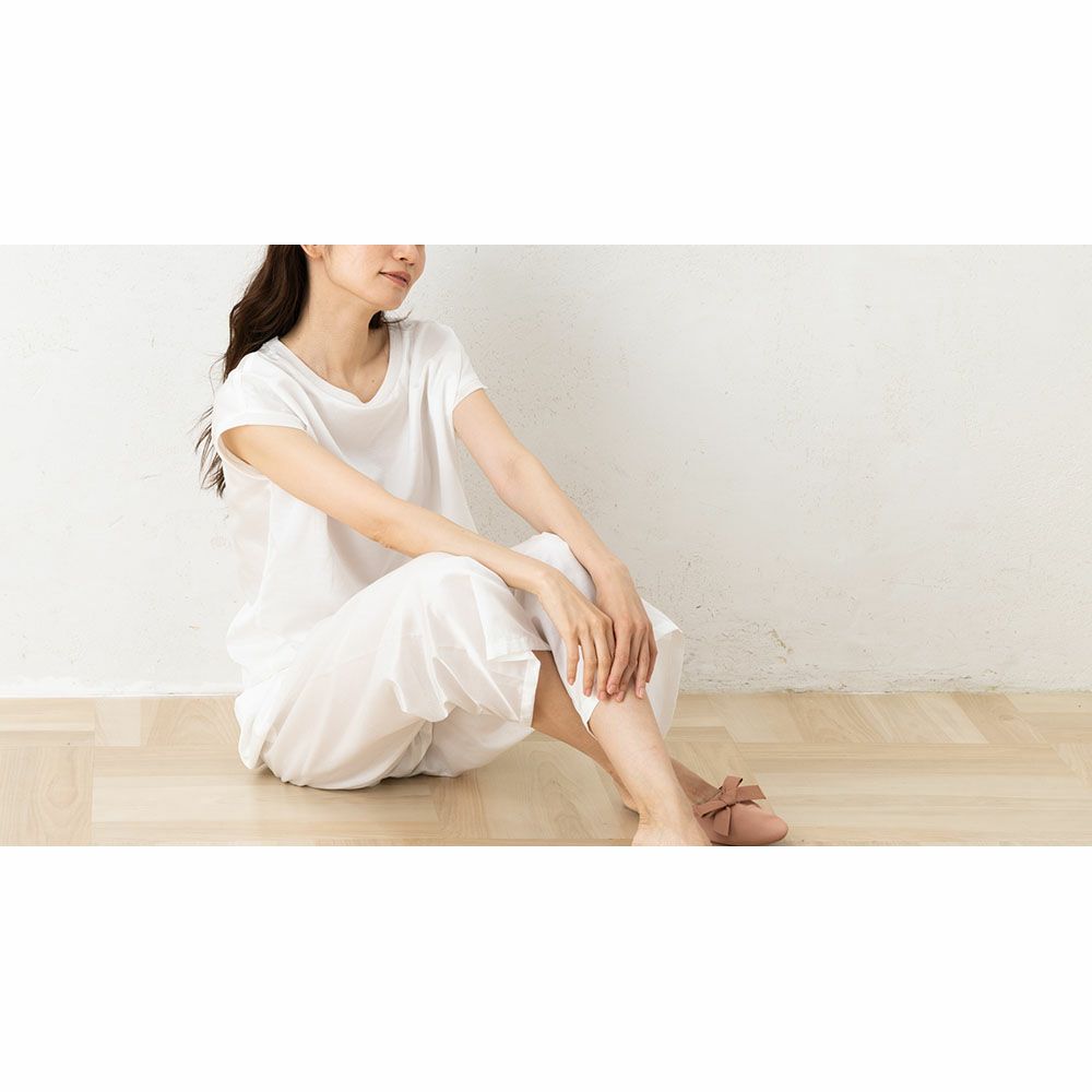 コットンシルクサテン ルームパンツ 日本製