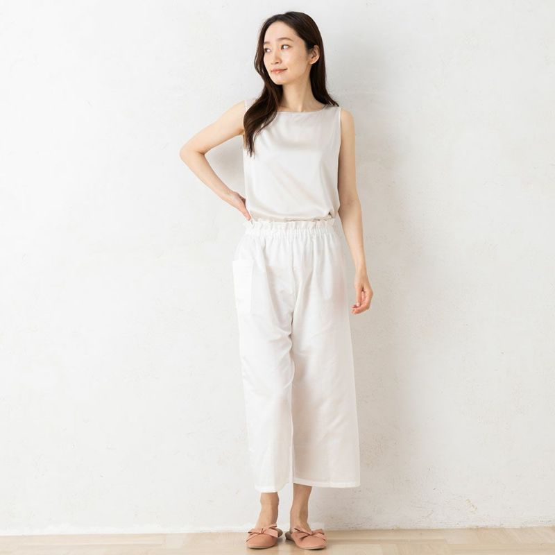 コットンシルクサテン ルームパンツ 日本製