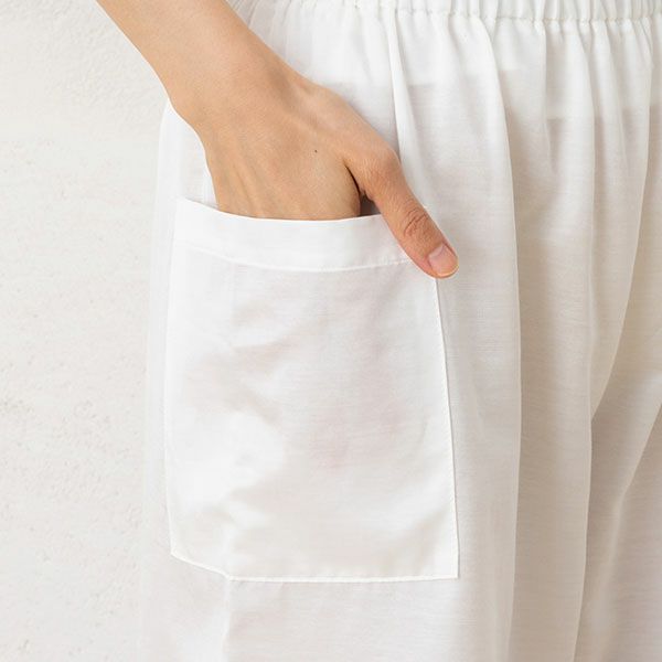 コットンシルクサテン ルームパンツ 日本製