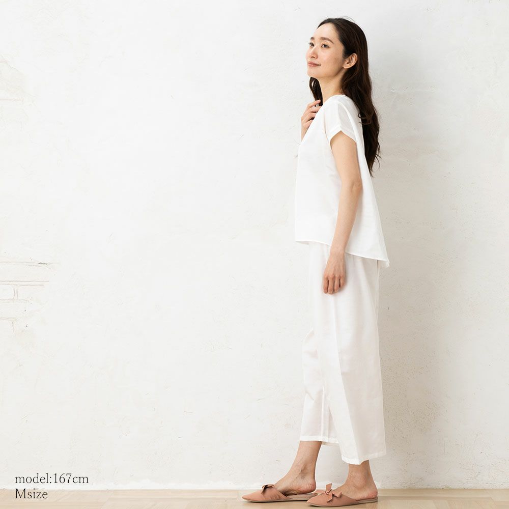 コットンシルクサテン パジャマ 上下セット 日本製