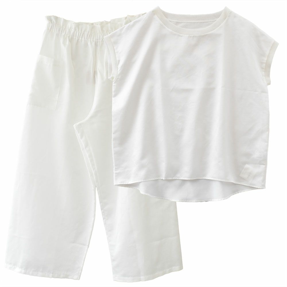 コットンシルクサテン パジャマ 上下セット 日本製