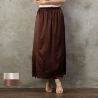 シルク サテンストレッチ ロングスカート 日本製 19匁