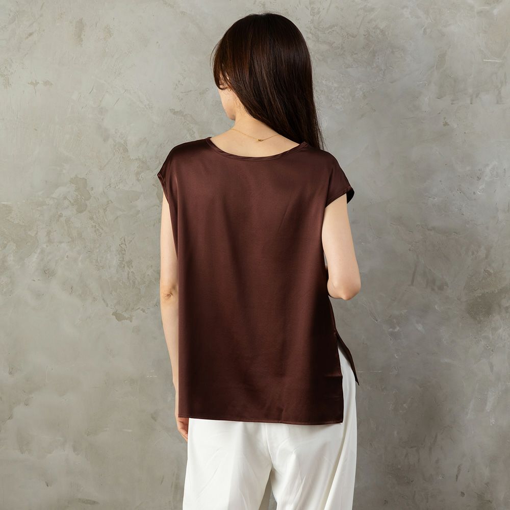 【お得な上下セット】シルク サテンストレッチ トップス＆スカート 上下セット 日本製 19匁