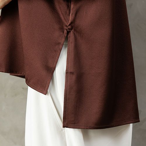 【お得な上下セット】シルク サテンストレッチ トップス＆スカート 上下セット 日本製 19匁