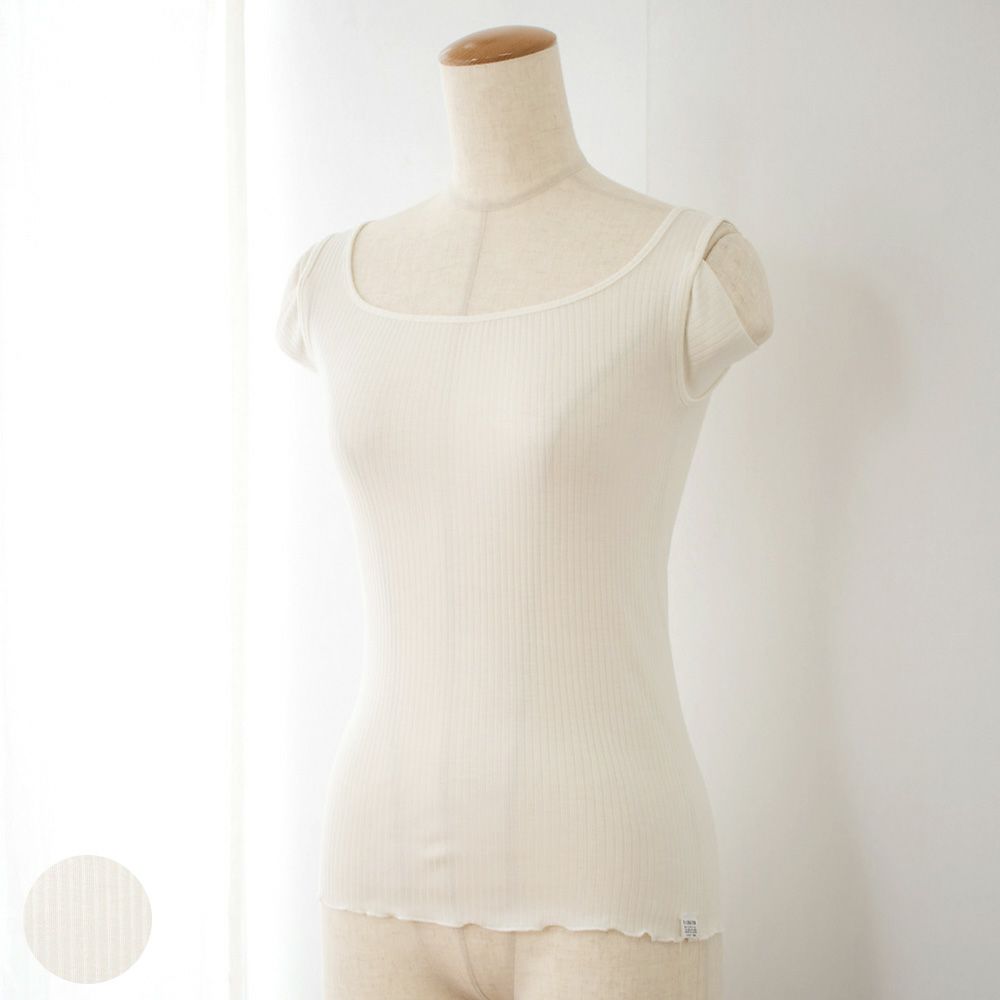 シルク100% 薄テレコ 汗取り付きタンクトップ 日本製