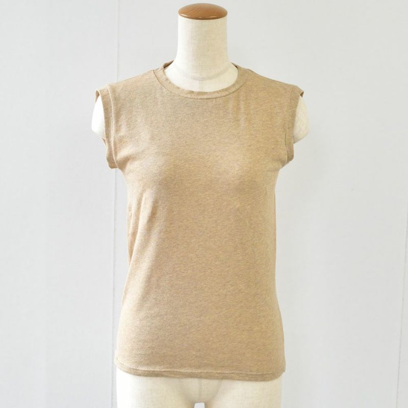 カップ裏シルク オーガニックコットン カップ付き タンクトップ クルーネック ゆるラク 日本製