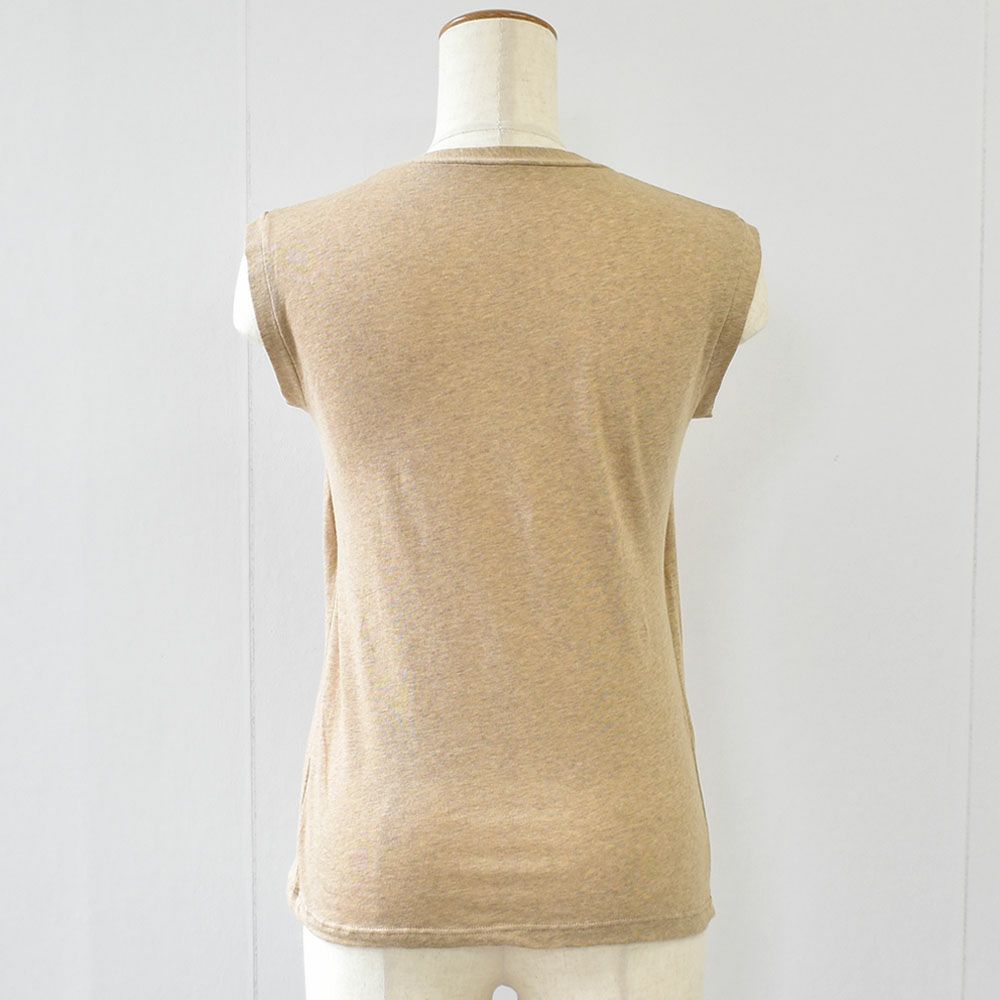 カップ裏シルク オーガニックコットン カップ付き タンクトップ クルーネック ゆるラク 日本製