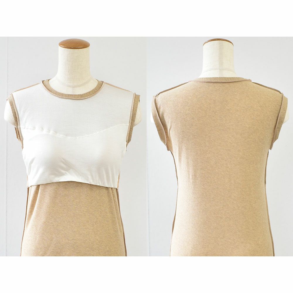 カップ裏シルク オーガニックコットン カップ付き タンクトップ クルーネック ゆるラク 日本製