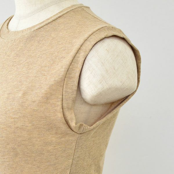 カップ裏シルク オーガニックコットン カップ付き タンクトップ クルーネック ゆるラク 日本製