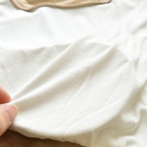 カップ裏シルク オーガニックコットン カップ付き タンクトップ クルーネック ゆるラク 日本製