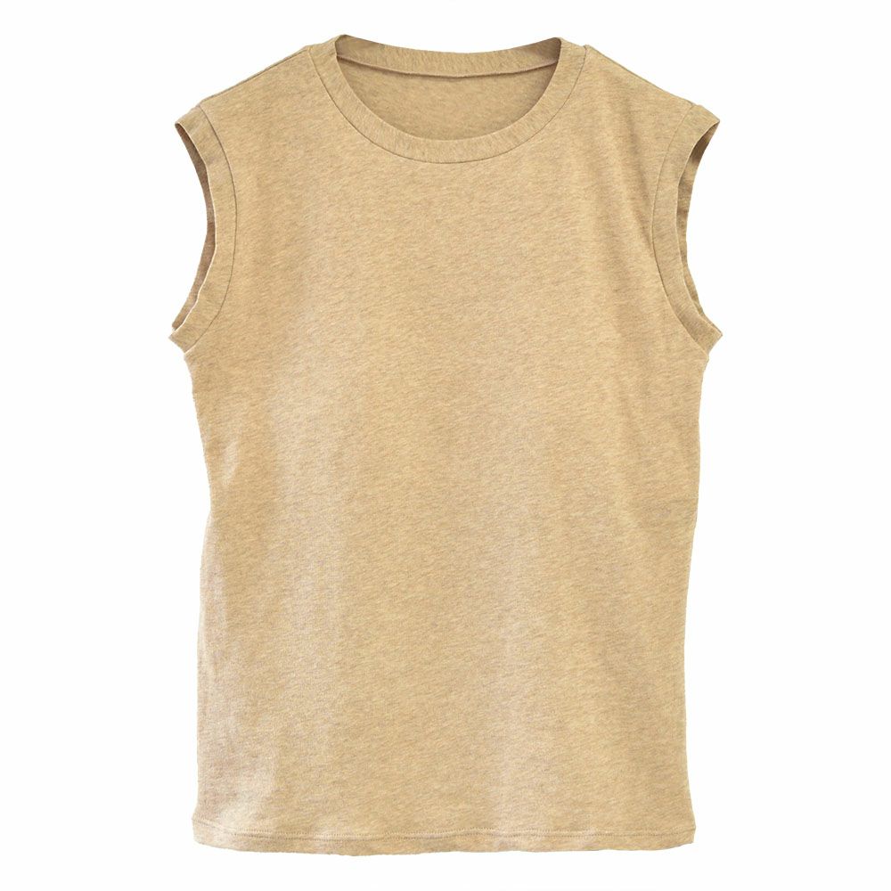 カップ裏シルク オーガニックコットン カップ付き タンクトップ クルーネック ゆるラク 日本製