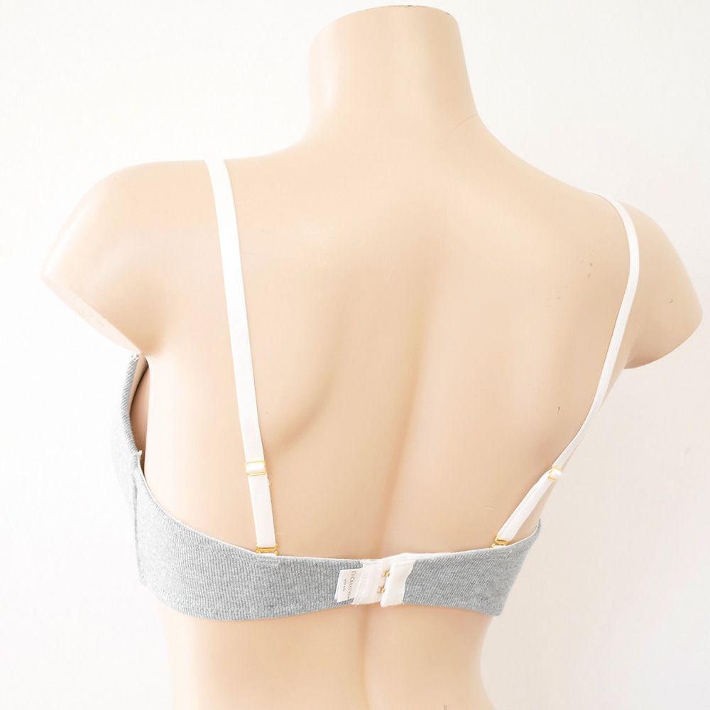 カップ裏シルク モールドカップ ノンワイヤーブラジャー＆コットンリブ ショーツ 上下セット