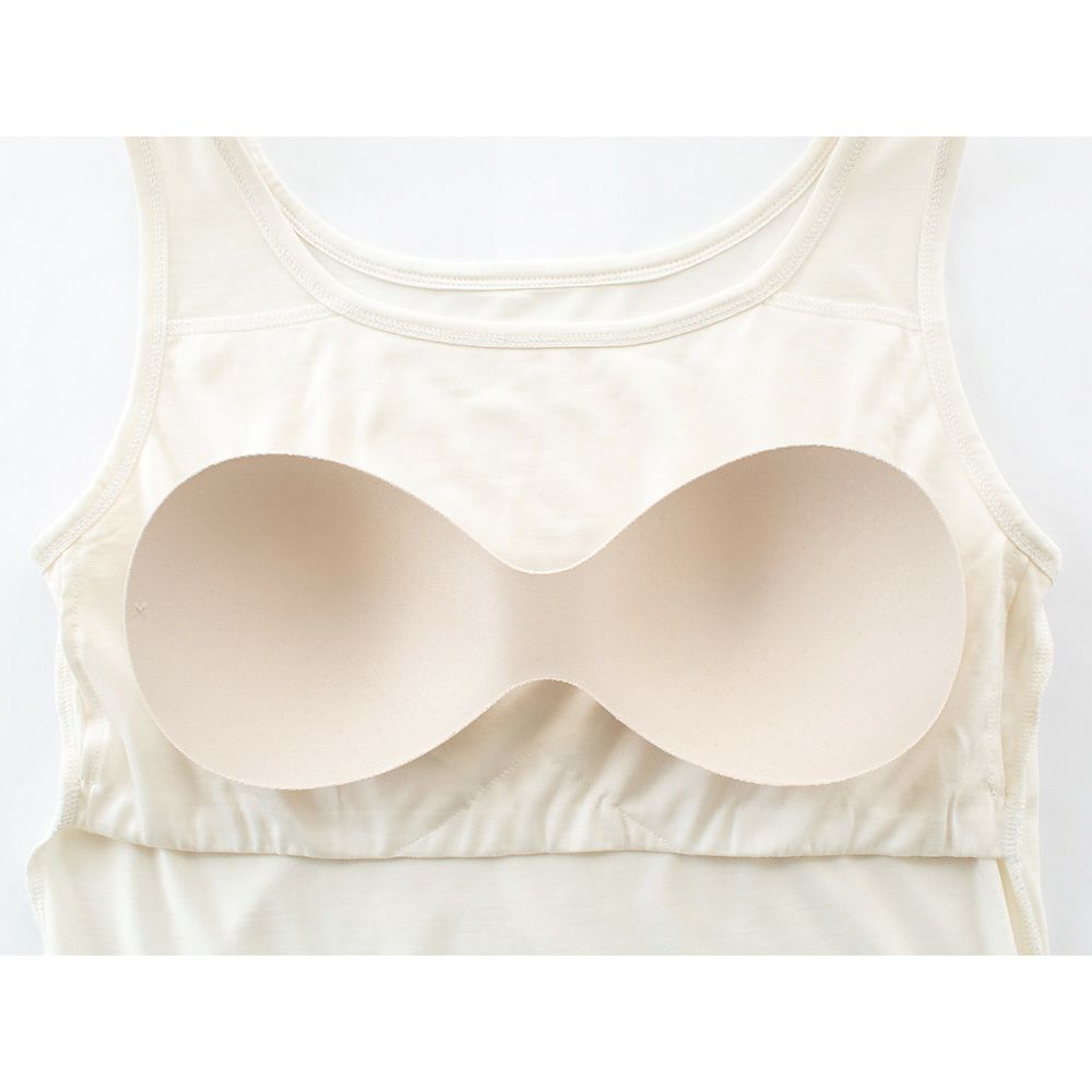 シルク100％ ジャージー カップ付き タンクトップ 日本製 ゆるラク