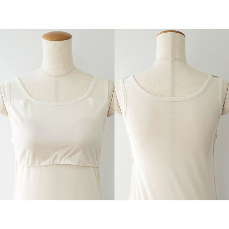 シルク100％ ジャージー カップ付き タンクトップ 日本製 ゆるラク