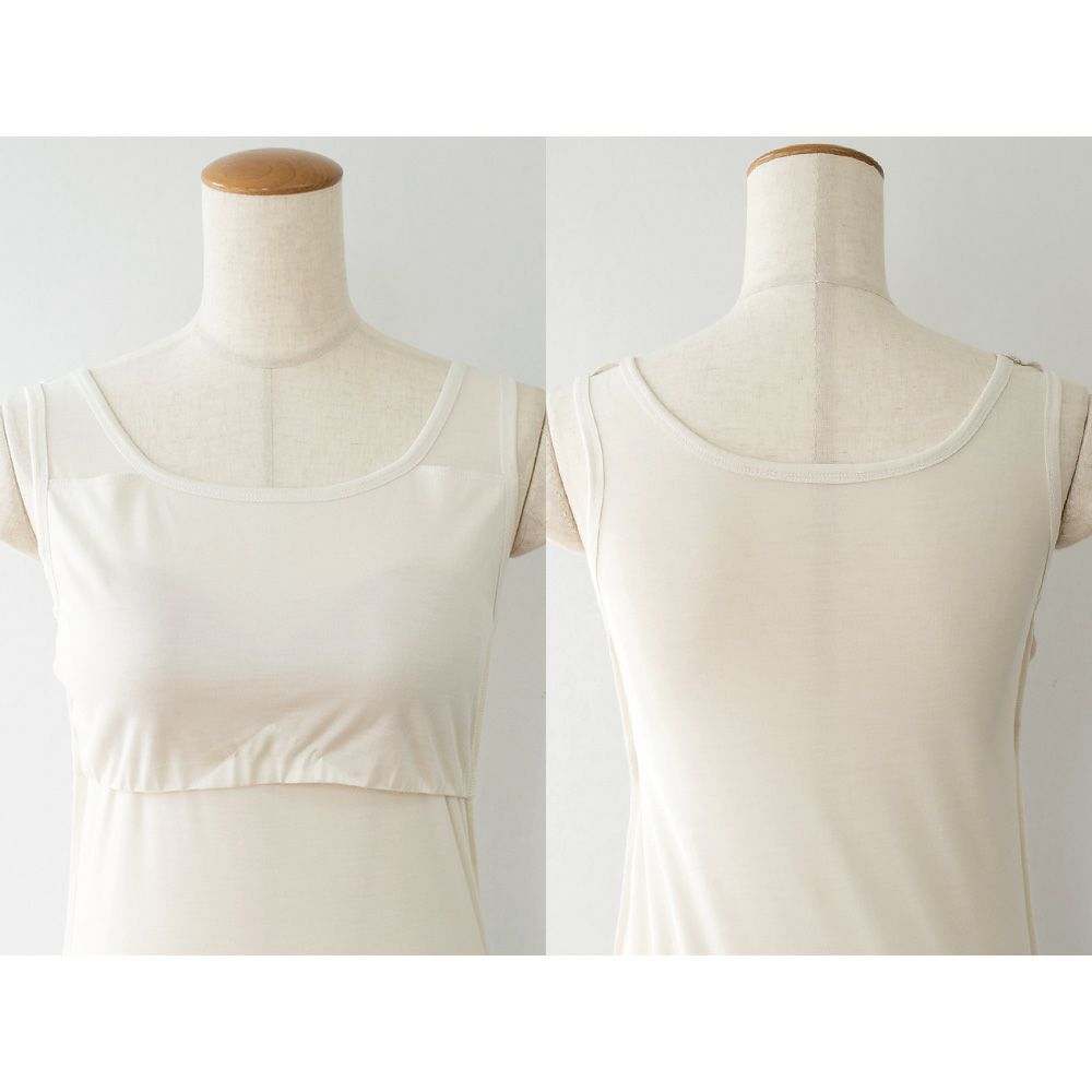 シルク100％ ジャージー カップ付き タンクトップ 日本製 ゆるラク