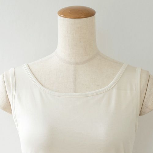 シルク100％ ジャージー カップ付き タンクトップ 日本製 ゆるラク