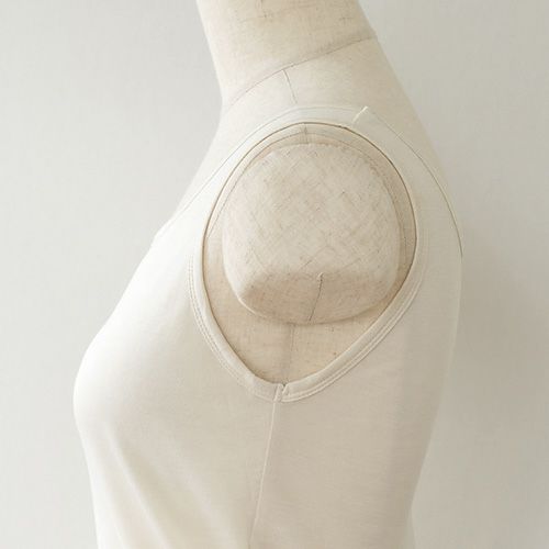 シルク100％ ジャージー カップ付き タンクトップ 日本製 ゆるラク