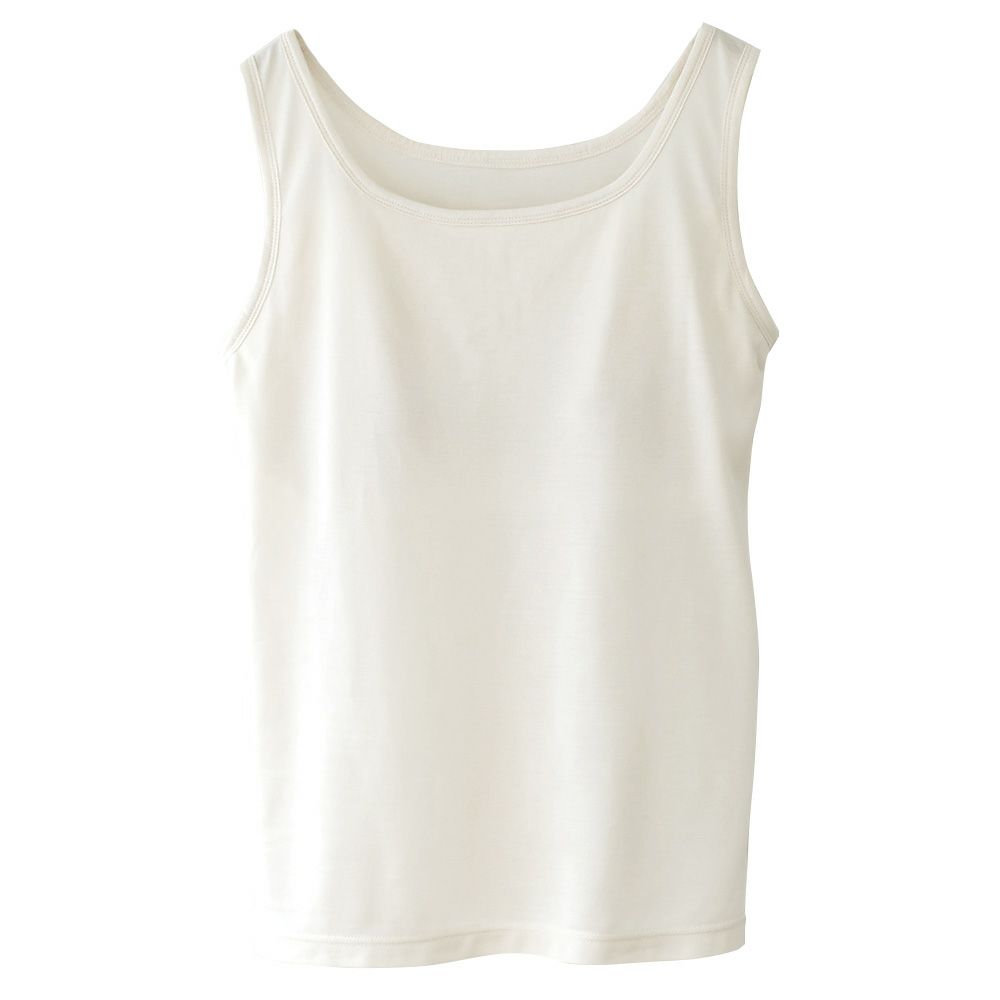 シルク100％ ジャージー カップ付き タンクトップ 日本製 ゆるラク