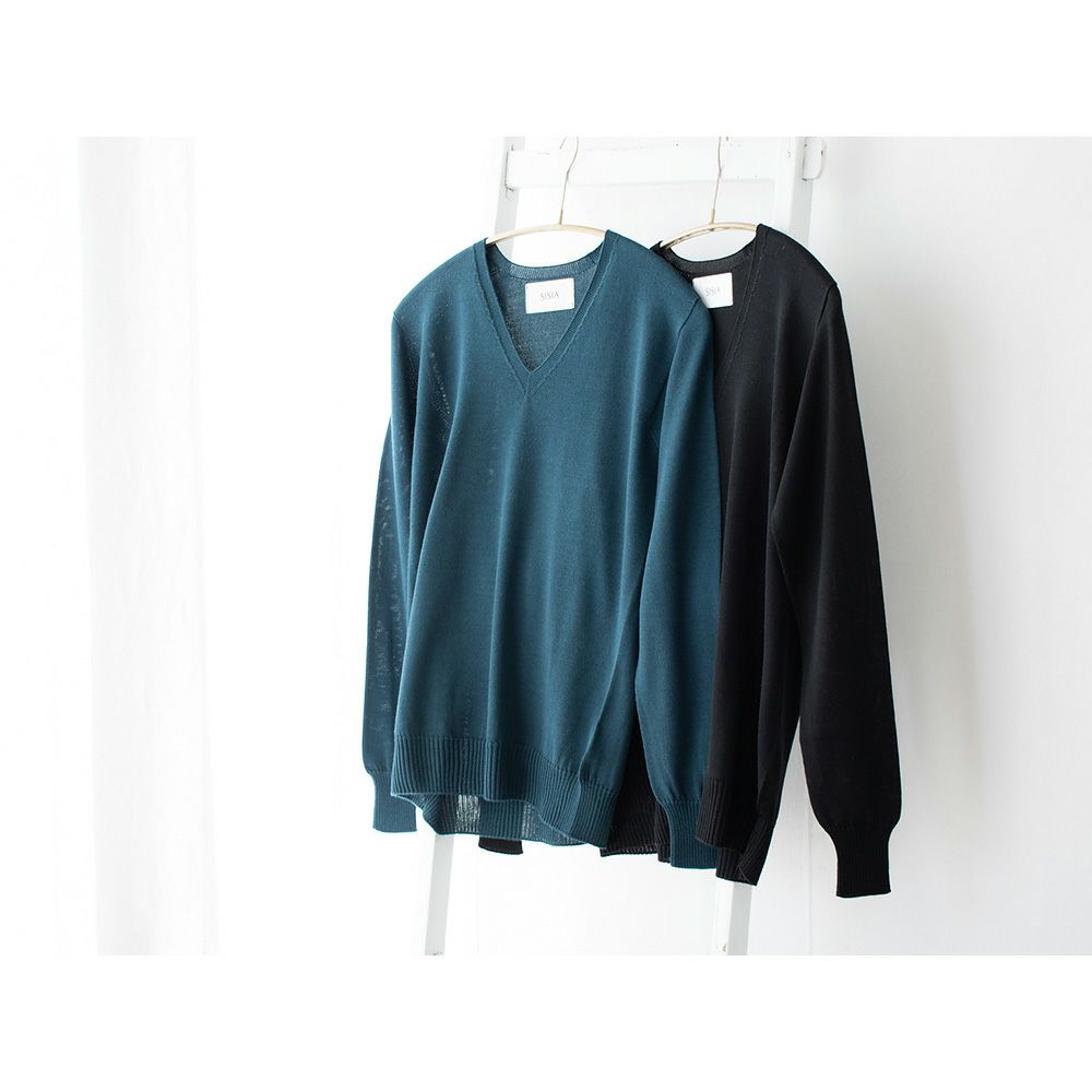 シルク100％ Vネックプルオーバー 日本製 レディース