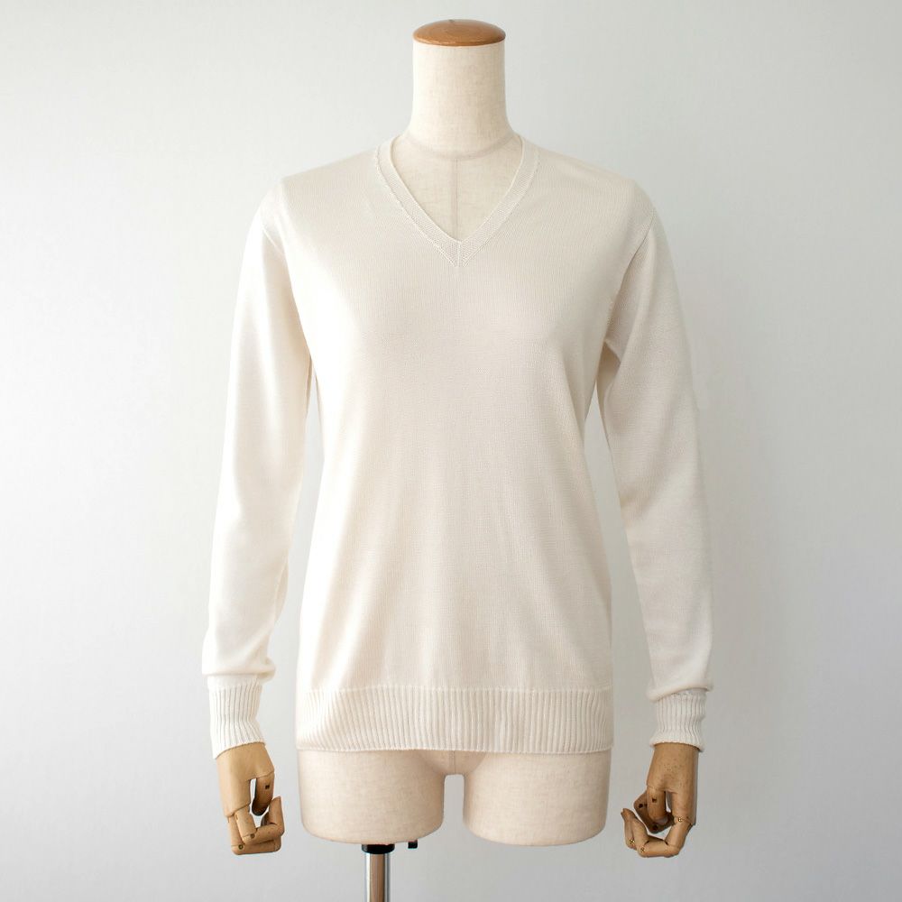シルク100％ Vネックプルオーバー 日本製 レディース