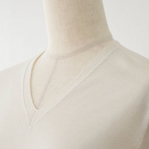 シルク100％ Vネックプルオーバー 日本製 レディース