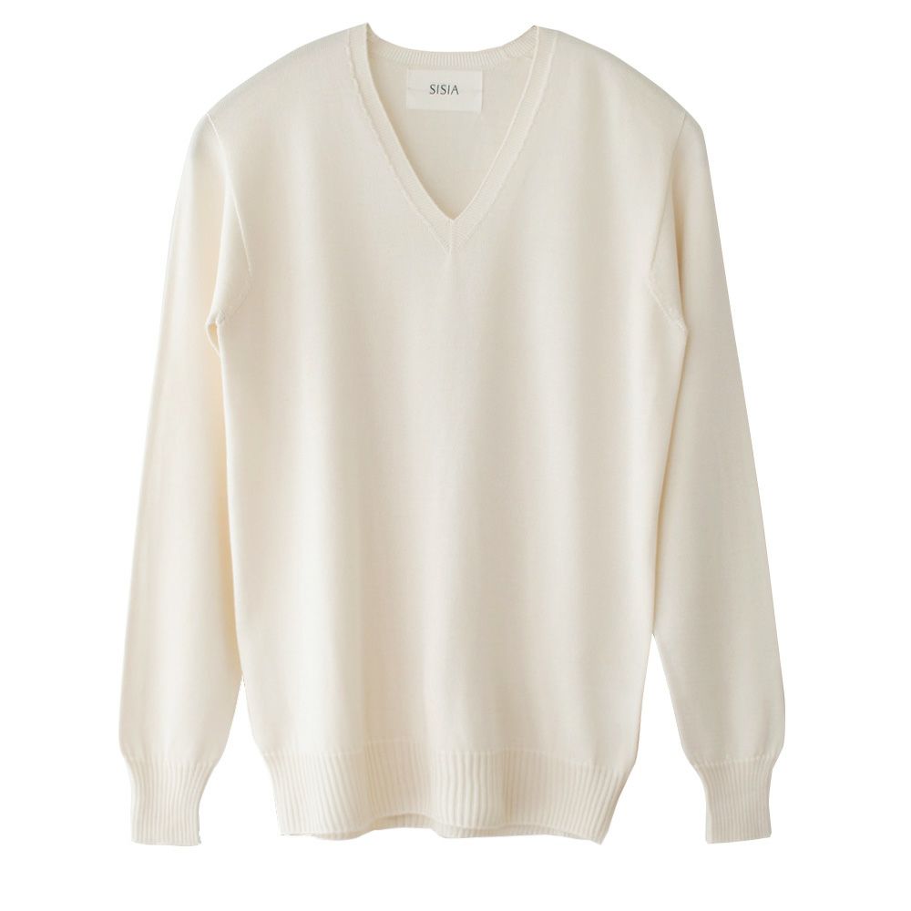 シルク100％ Vネックプルオーバー 日本製 レディース