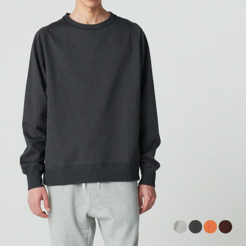 肌側シルク100％起毛 クルーネック スウェットシャツ