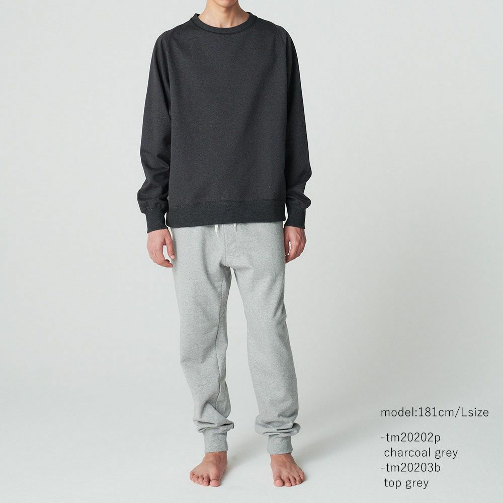 肌側シルク100％起毛 クルーネック スウェットシャツ